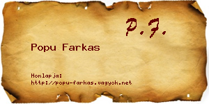 Popu Farkas névjegykártya